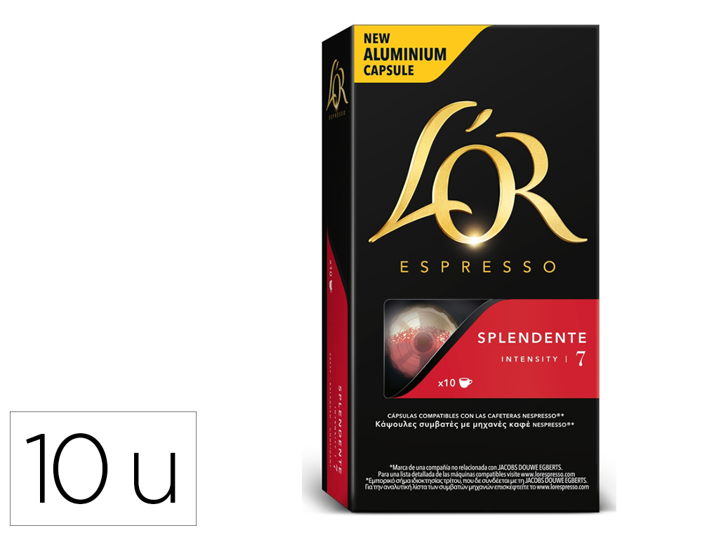 CAFE L'OR ESPRESSO SPLENDENTE FUERZA 7 CAJA DE 20 UNIDADES COMPATIBLE CON NESPRESSO