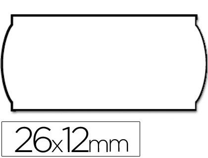 ETIQUETAS METO ONDULADAS 26 X 12 MM BLANCA ADH.N2. ROLLO DE 1500 ETIQUETAS TROQUELADAS (P+T) PARA ETIQUETADORA TOVEL