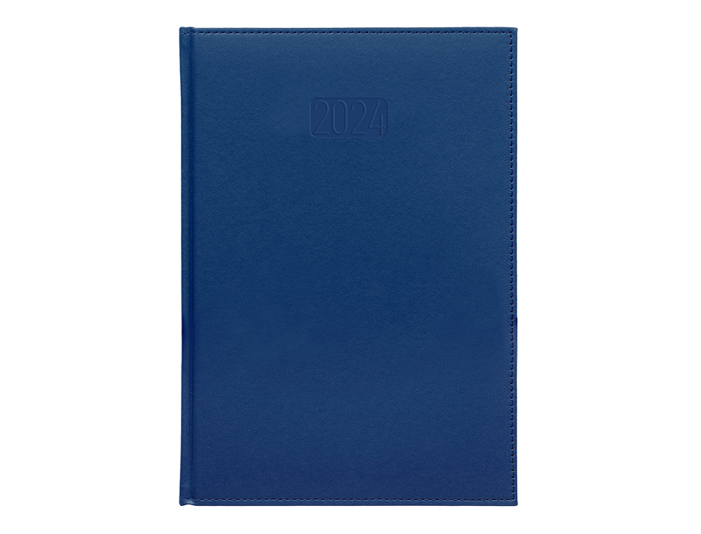 AGENDA ENCUADERNADA LIDERPAPEL CRETA 17X24 CM 2024 SEMANA VISTA COLOR AZUL PAPEL 70 GR