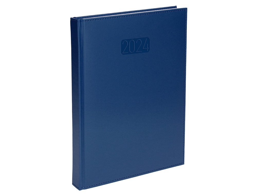 AGENDA ENCUADERNADA LIDERPAPEL CRETA 17X24 CM 2024 SEMANA VISTA COLOR AZUL PAPEL 70 GR