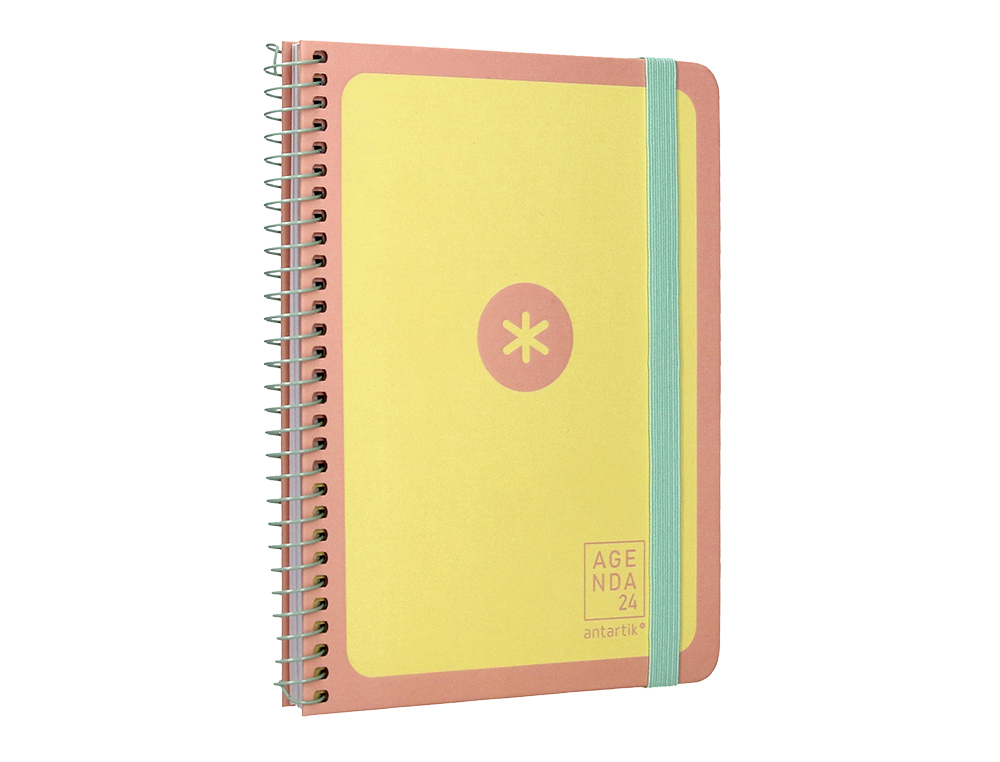 AGENDA DE OFICINA ANTARTIK A5+ 2024 SEMANA VISTA 80 GR CON SOBRE Y 3 HOJAS COLOR YELLOW 165X215 MM