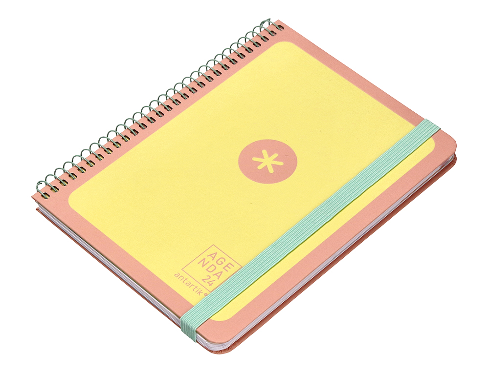AGENDA DE OFICINA ANTARTIK A5+ 2024 SEMANA VISTA 80 GR CON SOBRE Y 3 HOJAS COLOR YELLOW 165X215 MM