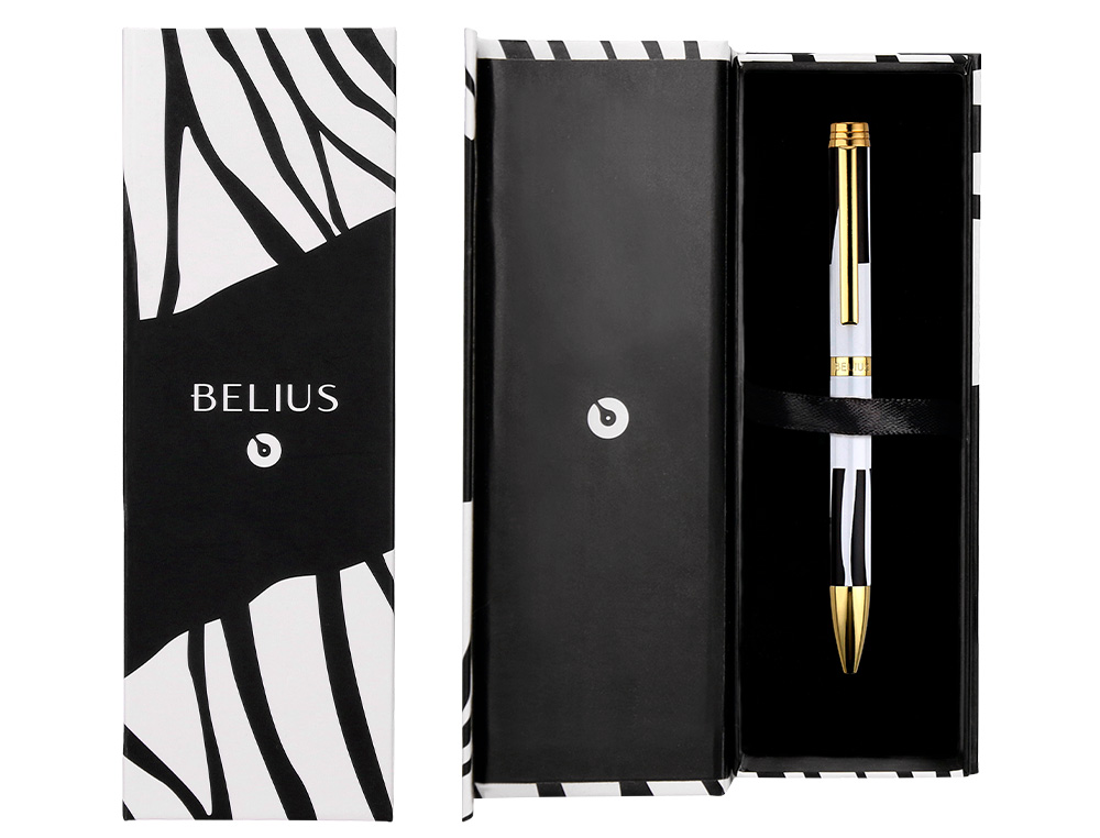 ROLLER BELIUS DUALITA CUERPO BLANCO COLOR NEGRO TINTA NEGRA CAJA DE DISEÑO
