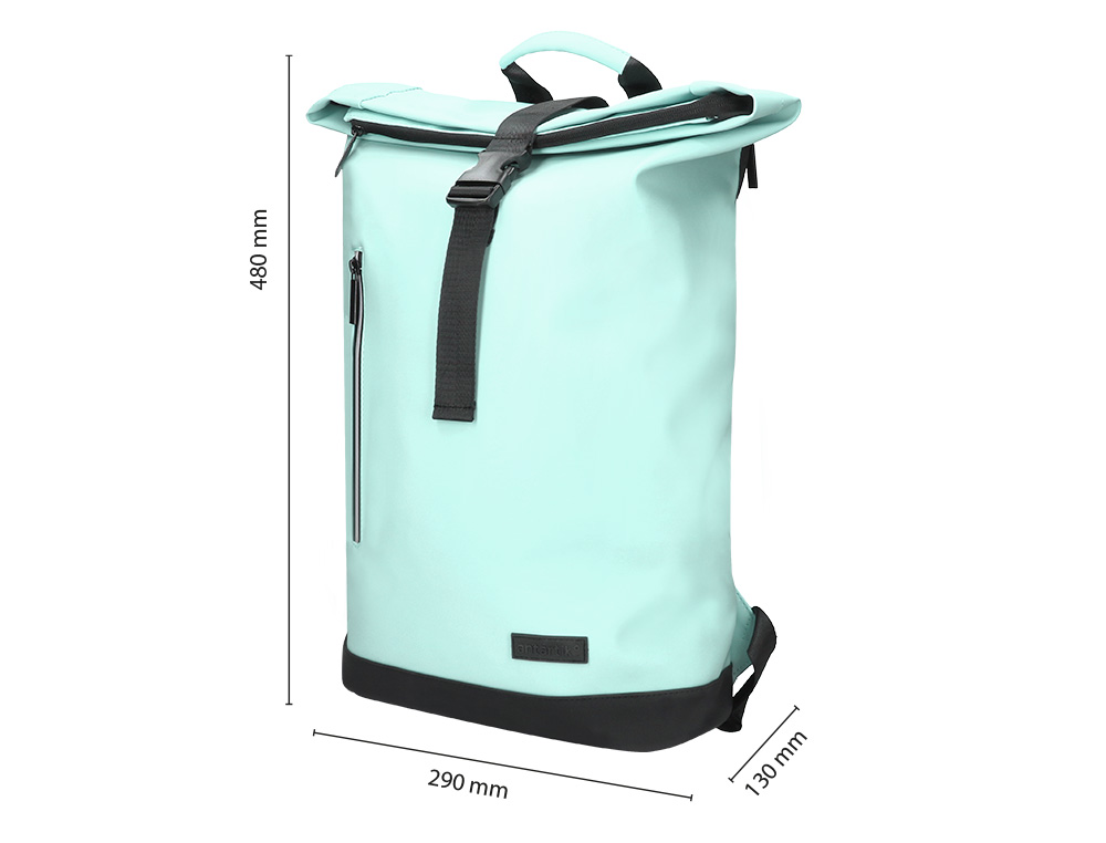 MOCHILA ANTARTIK ROLL PACK WATERPROOF ENROLLABLE GRAN CAPACIDAD TURQUESA 480X130X280 MM