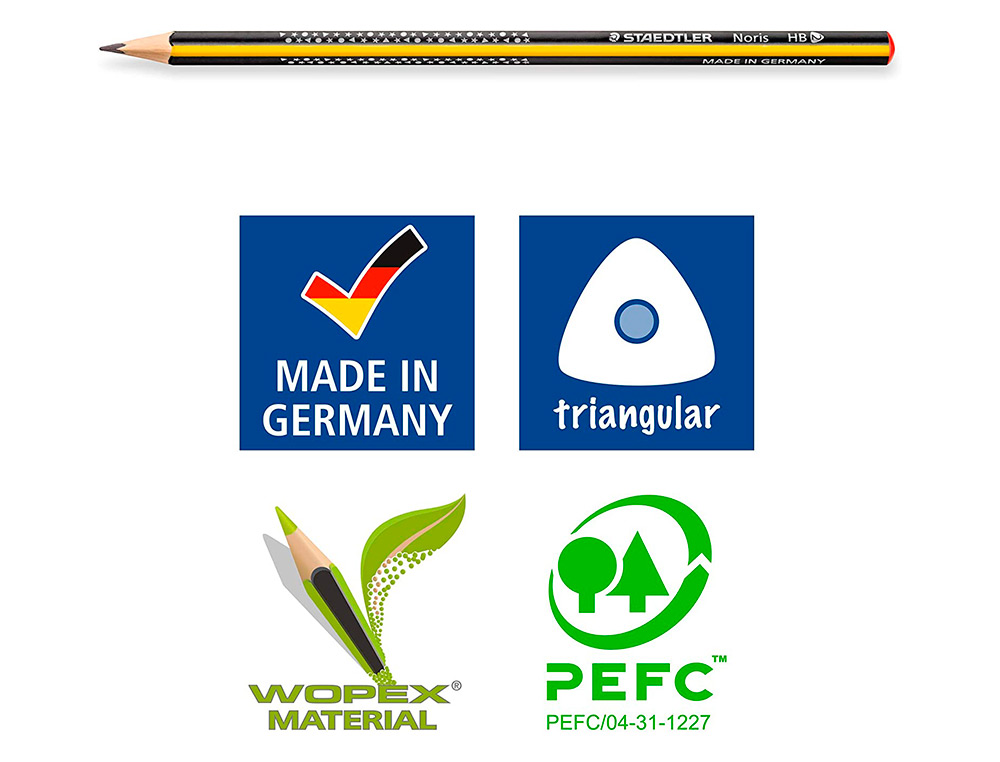 LAPICES DE GRAFITO STAEDTLER TRIPLUS SLIM TRIANGULAR MINA DE 2 MM