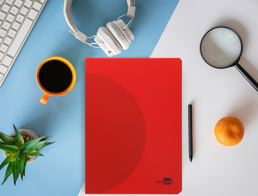 LIBRETA LIDERPAPEL 360 TAPA DE PLASTICO A4 48 HOJAS 90G/M2 HORIZONTAL CON DOBLE MARGEN COLORES SURTIDOS