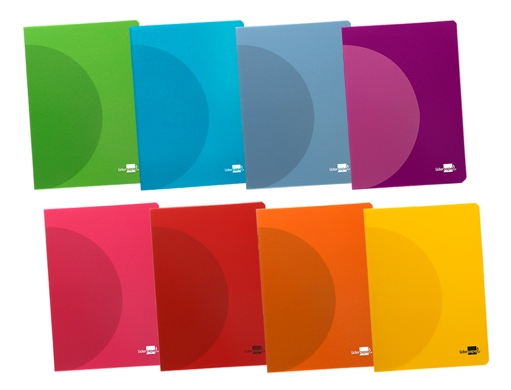 LIBRETA LIDERPAPEL 360 TAPA DE PLASTICO A4 48 HOJAS 90G/M2 HORIZONTAL CON DOBLE MARGEN COLORES SURTIDOS