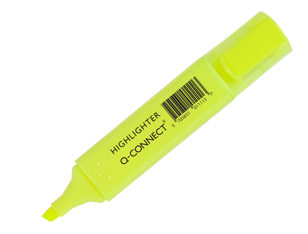 ROTULADOR Q-CONNECT FLUORESCENTE PUNTA BISELADA CAJA DE 6 UNIDADES COLORES SURTIDOS