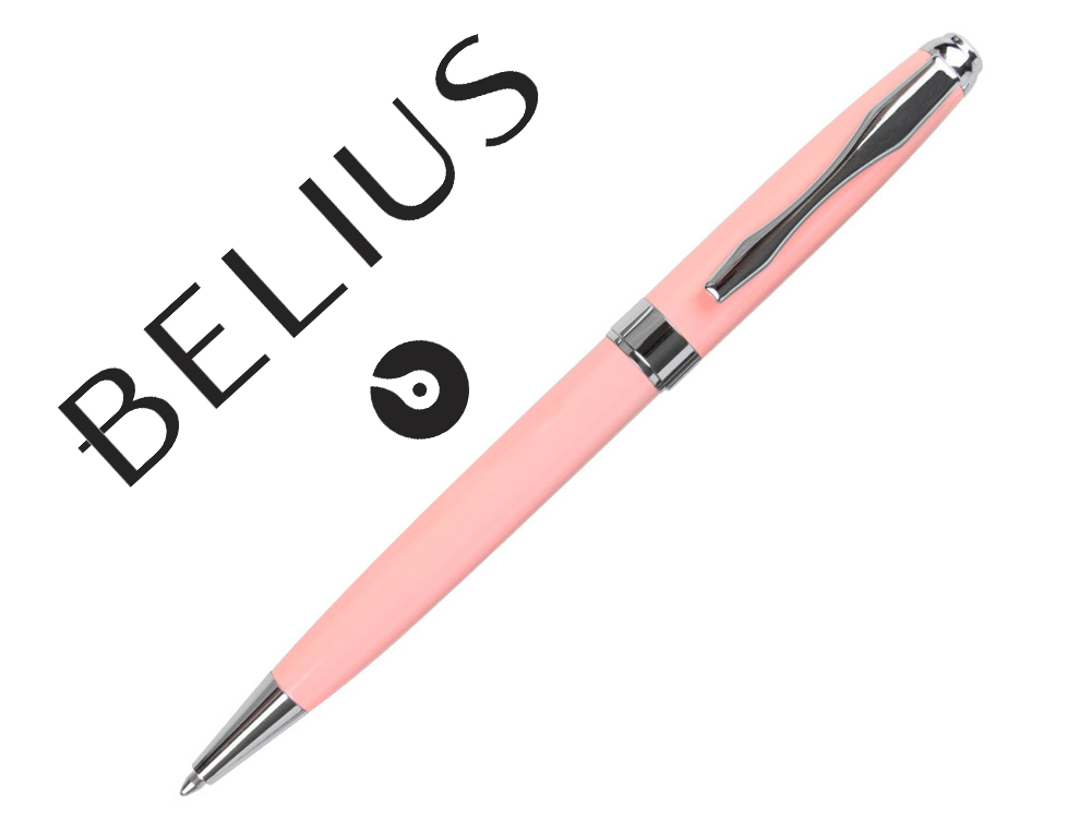 BOLIGRAFO BELIUS MARSELLA ROSA MECANISMO HELICOIDAL PUNTA 1 MM TINTA AZUL EN ESTUCHE