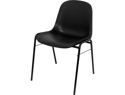 SILLA APILABLE PYC ESTRUCTURA METAL ASIENTO Y RESPALDO PVC ERGONOMICA 770X450X420 MM NEGRA