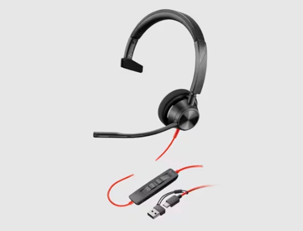 AURICULAR PLANTRONICS BLACKWIRE 3310 DIADEMA CABLE USB-C/A MONOAURAL CON MICROFO NO Y CERT. MICROSOFT TEAMS