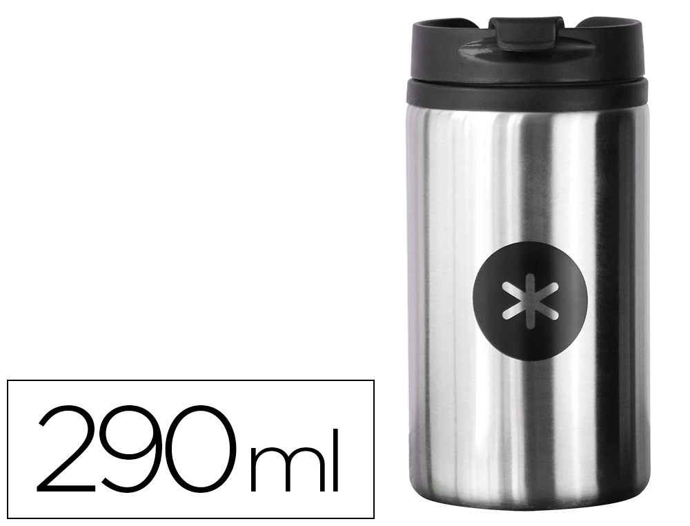 VASO ANTARTIK ACERO INOXIDABLE CON TAPA DOSIFICADOR DE SEGURIDAD Y BASE ACOLCHADA 290 ML COLOR PLATA