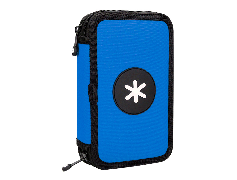 PLUMIER ESCOLAR ANTARTIK DOBLE COLOR AZUL 28 PIEZAS