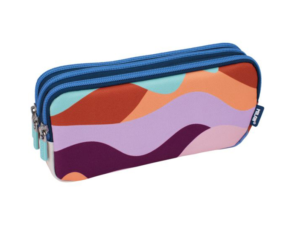 BOLSO ESCOLAR PORTATODO MILAN THE FUN MULTICOLOR 3 CREMALLERAS 220X80X100 MM