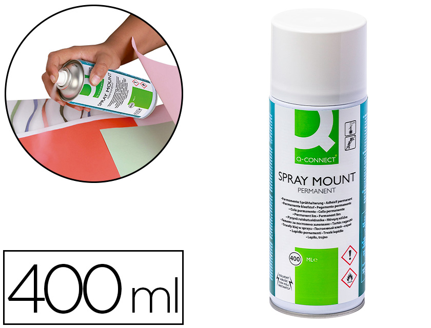 PEGAMENTO Q-CONNECT SPRAY MOUNT ADHESIVO PERMANENTE BOTE DE 400 ML