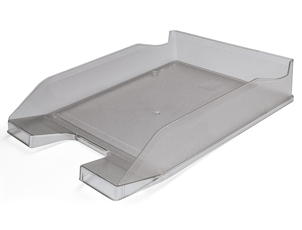 BANDEJA SOBREMESA PLASTICO Q-CONNECT GRIS OSCURO TRANSPARENTE 240X70X340 MM