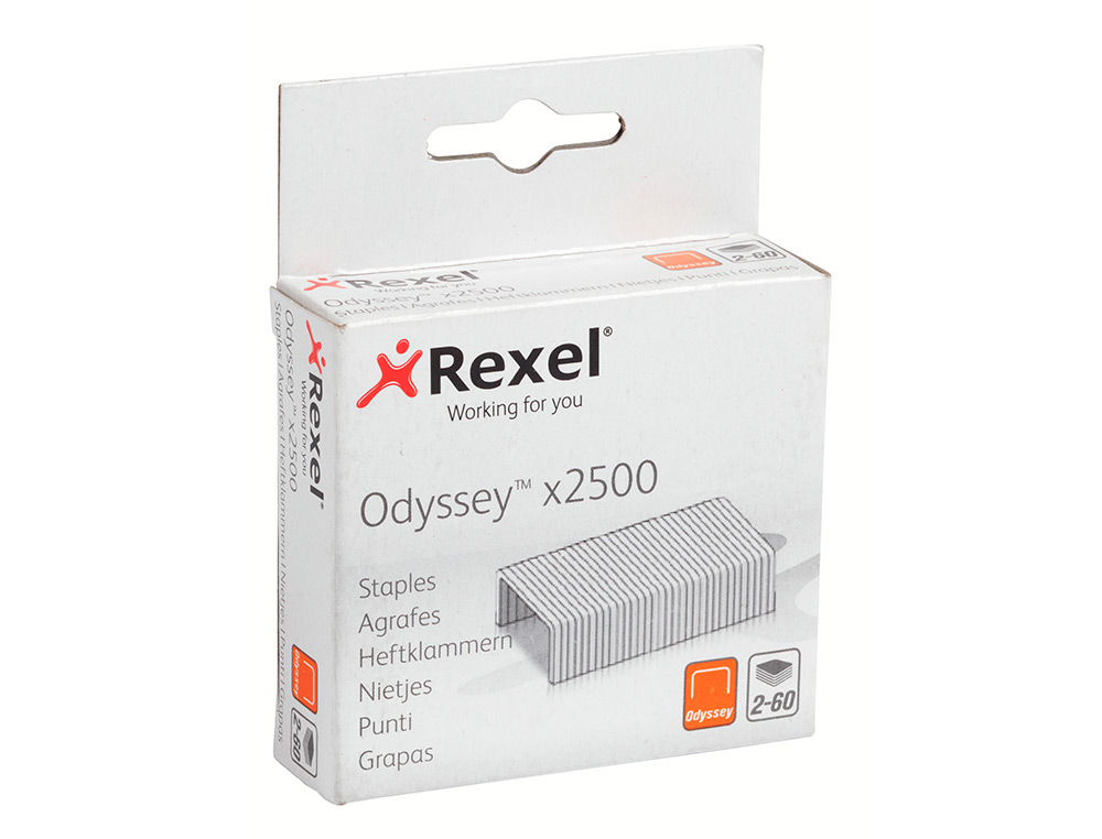 GRAPAS REXEL ODYSSEY GALVANIZADA CAJA DE 2500 UNIDADES