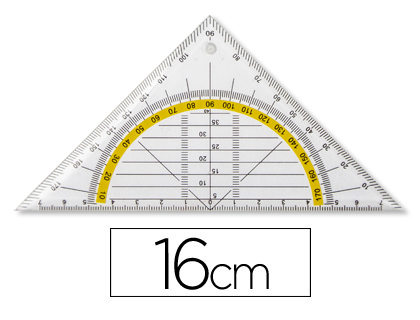 ESCUADRA LIDERPAPEL GEOMETRIA 16 CM PLASTICO CRISTAL