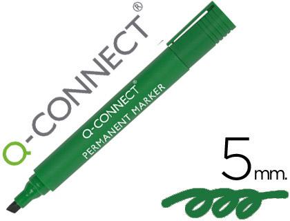 ROTULADOR Q-CONNECT MARCADOR PERMANENTE VERDE PUNTA BISELADA 5 MM